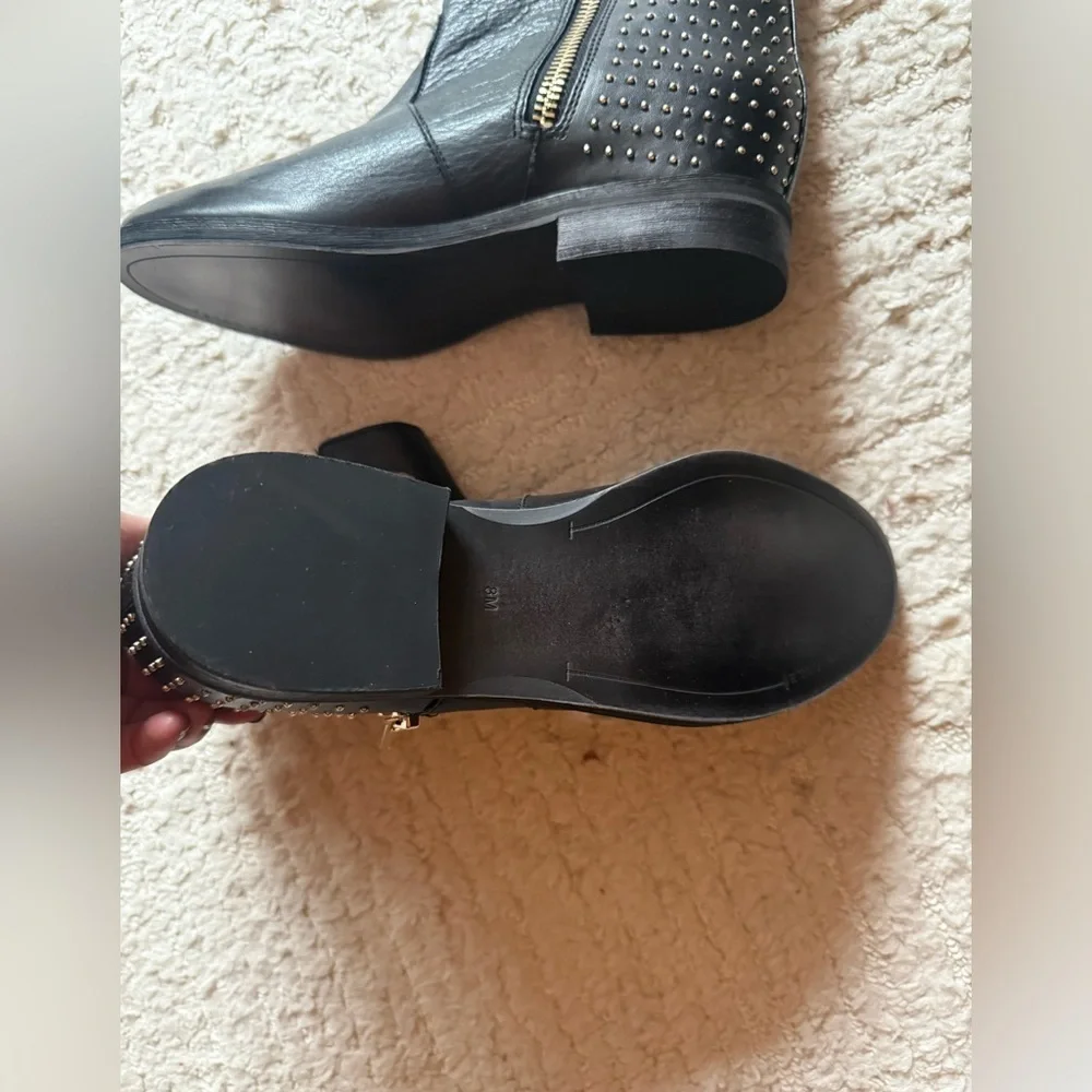 Kenneth Cole biker boots leather Black size 8